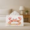 2D Flat 1pc Red Crab Tissue Box Marine-Themed Crab Design Suitable for Coastal Homes, Durable Fabric Storage, Easy-Clean Decorative Holder for Living