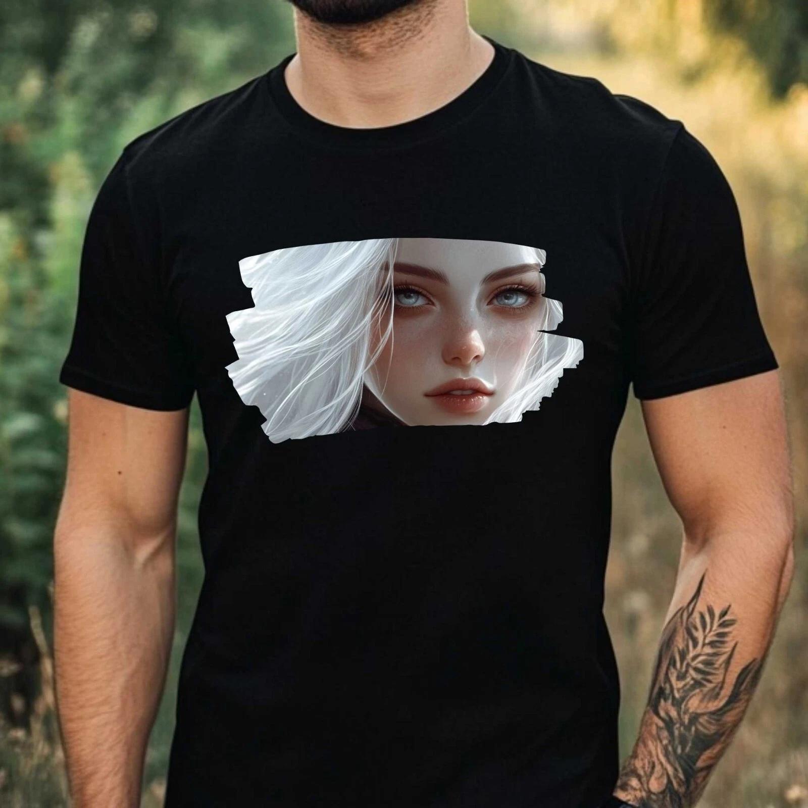 T-Shirt Herren Anime Girl Motiv Baumwolle Größe XS bis 5XL XXXL