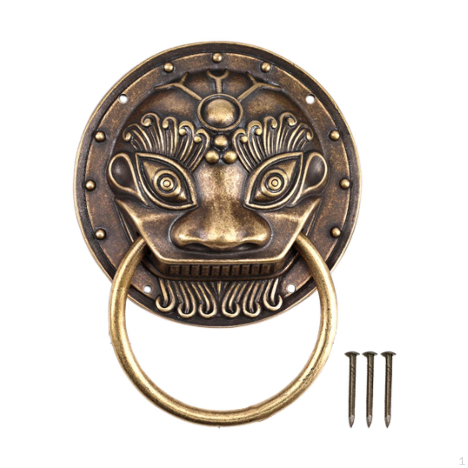 

Декоративная ручка-молоток в виде головы льва из латуни, винтажные ворота для шкафа 3 inch