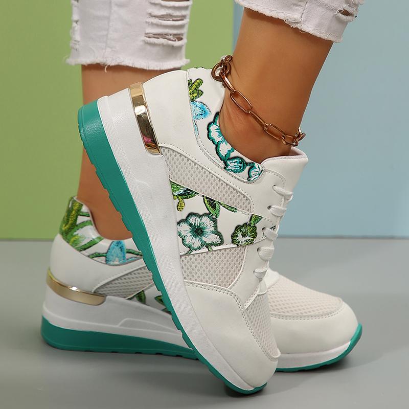 Fashion Fashion Printed Wedge Sneakers for Women Lightweight Breathable Running Sports Shoes Woman Comfortable Non Slip Casual Sneakers