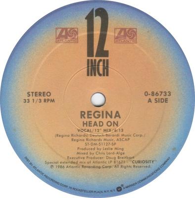 12inch Schallplatte REGINA - Head On 086733 Atlantic 1986 US Dance & Electronica Gebraucht