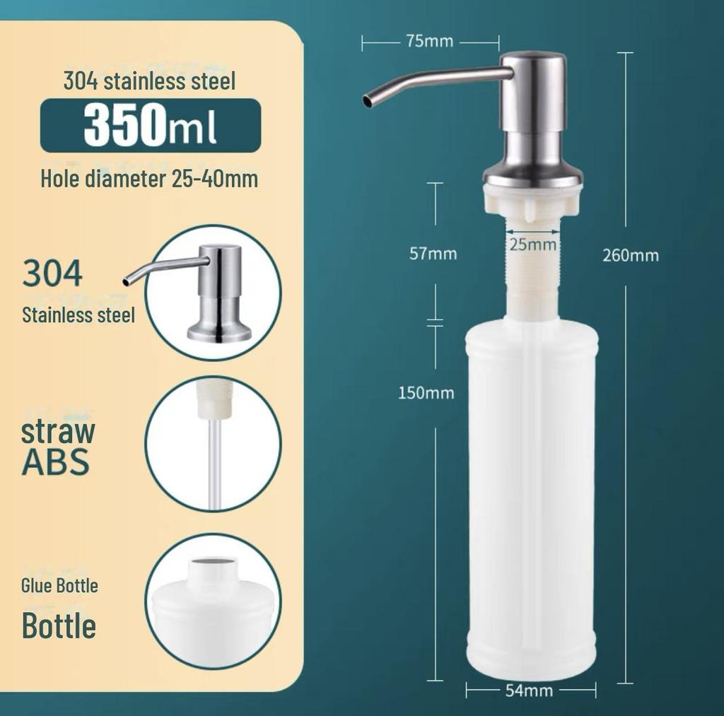 Stainless Steel Kitchen Sink Soap Dispenser with Extension Tube