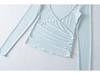2026 Summer French Lace Camisole & V-Neck Slim Fit Sheer Long Sleeve Sun Protection Women's Two-Piece Set