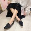 Fashion 2024 Soft Leather Middle Heel Women Shoes Square Buckle Thick Heel Females Shoes Fashion Leisure Spring Ladies Dress Pumps Size