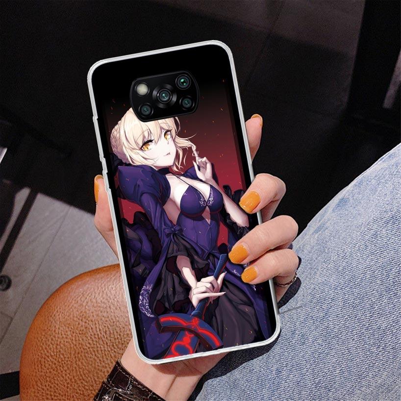 Fate Zero Stay Night Saber Phnoe Case for Xiaomi Poco X5 X6 X7 Pro X4 Gt F7 Ultra M8 M7 Redmi 15C 15 13C 13 12C 12 Unique Cover