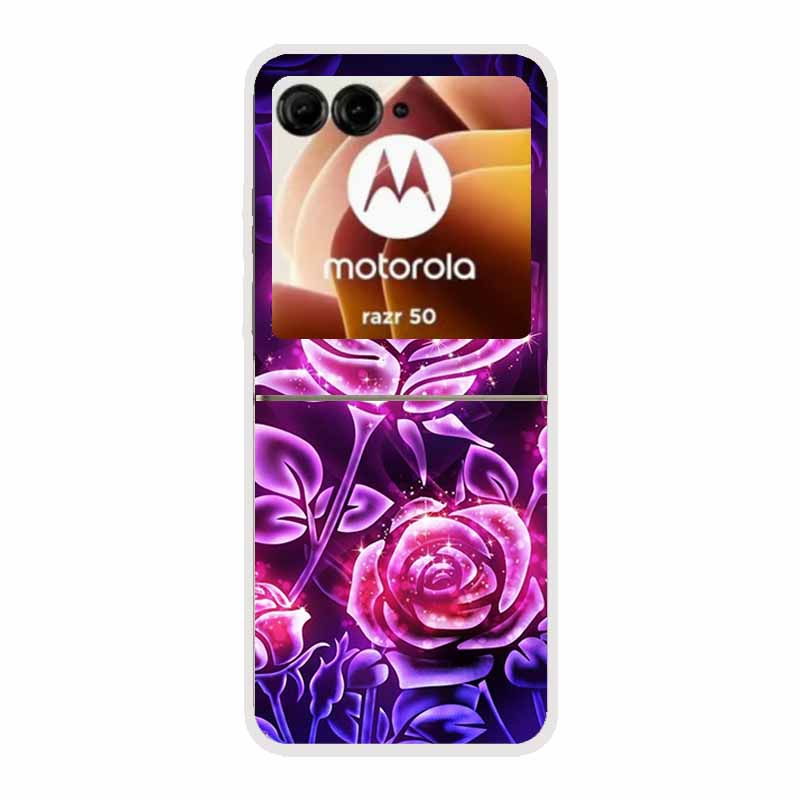 For Motorola Razr 50 Ultra Case Plastic Hard Painted Cartoon Transparent Back Cover Case for Motorola Razr 50 5G Hard PC Case 50