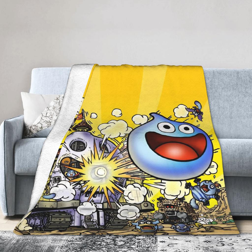 D-Dragon Quest Slimes Plush Blanket Children  Flannel Throw Blanket For Living Room Warm Soft Quality Bedspread Birthday Gift