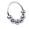 Penis Ring Ring Cock Link Ring with 6 Beads Metal SM Goods Male Toy Stainless Steel Silver Men's