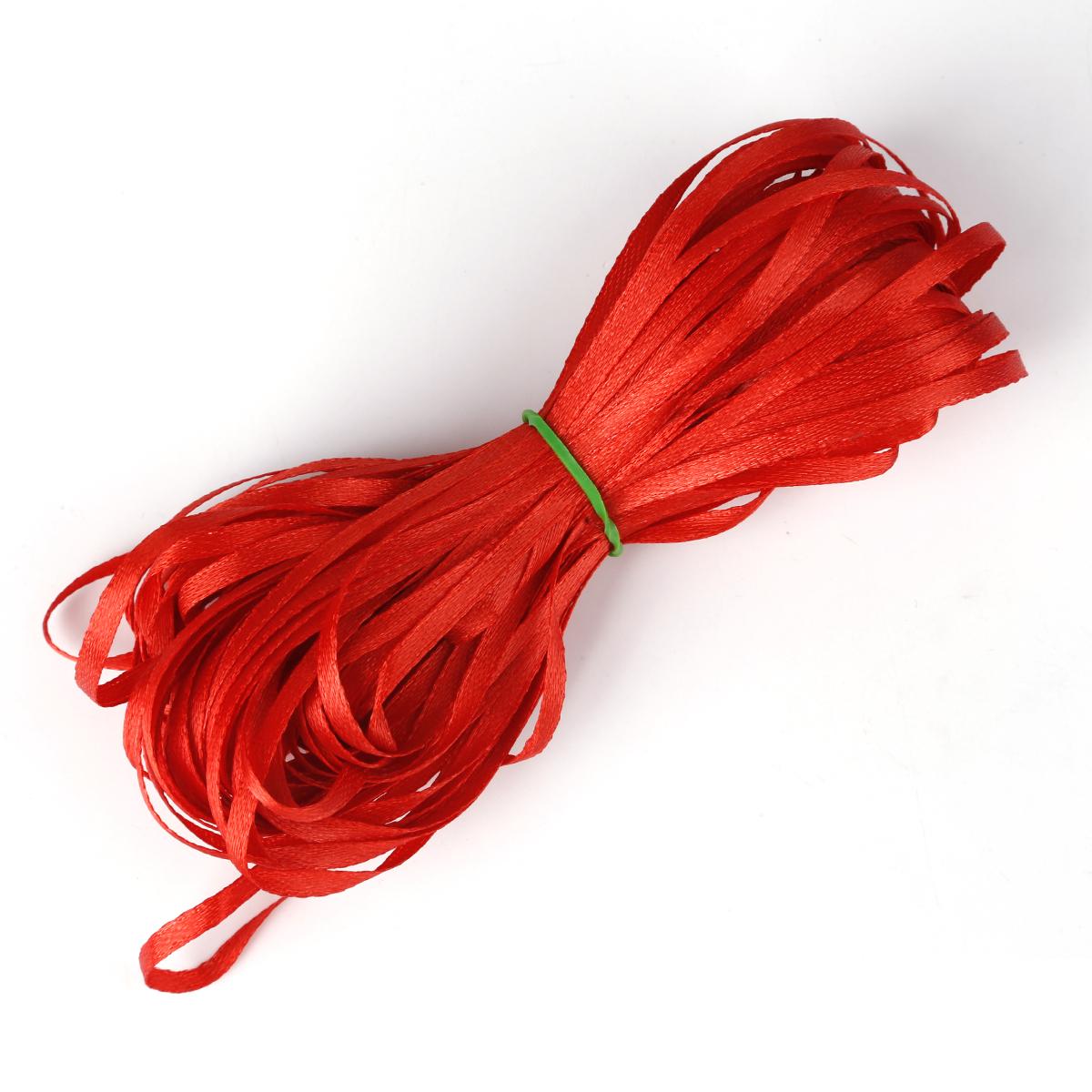 

25 ярдов атласные ленты для свадьбы, дня рождения, подарочная упаковка, рождественские принадлежности для Хэллоуина, фестиваля, ленты для рукоделия своими руками 3mm 25yards красный