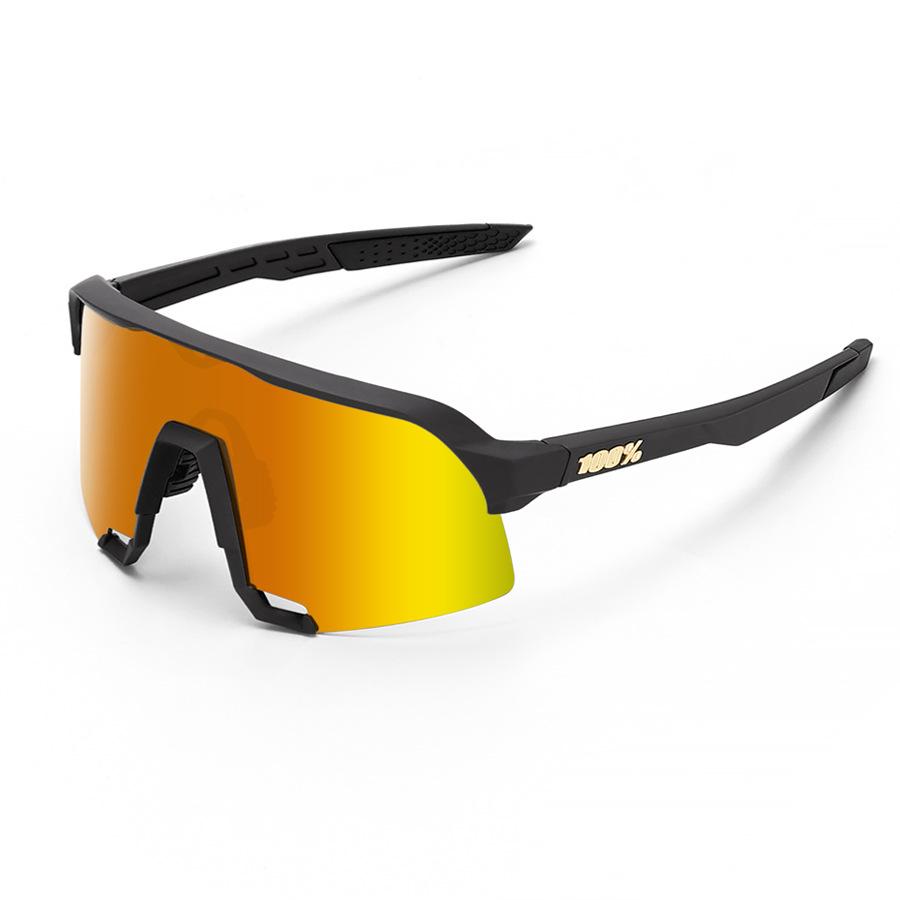 Hundred Percent Mountainous Area100Baiyan Sun Cycling Goggles Windproof Riding Glasses S3One hundred percent Black Frame—Red film