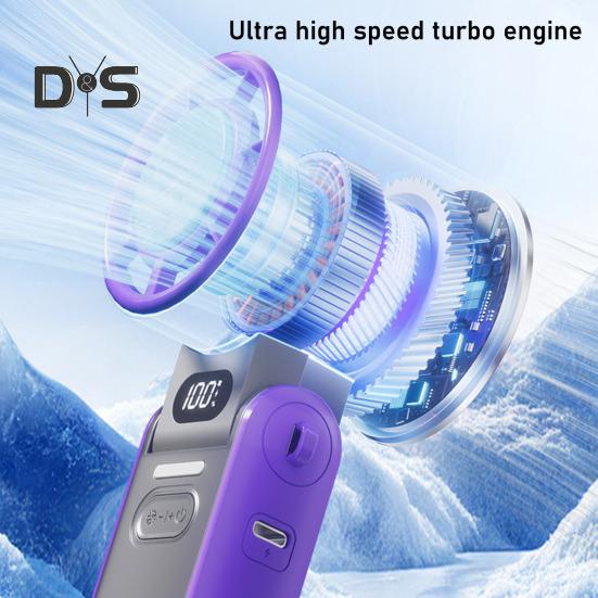 Handlicher Klappventilator, 100-stufige einstellbare LED-Anzeige, wiederaufladbarer USB-Kühlventilator, tragbarer Mini-Persönlicher Ventilator für den Sommer, Reisen und den Außenbereich