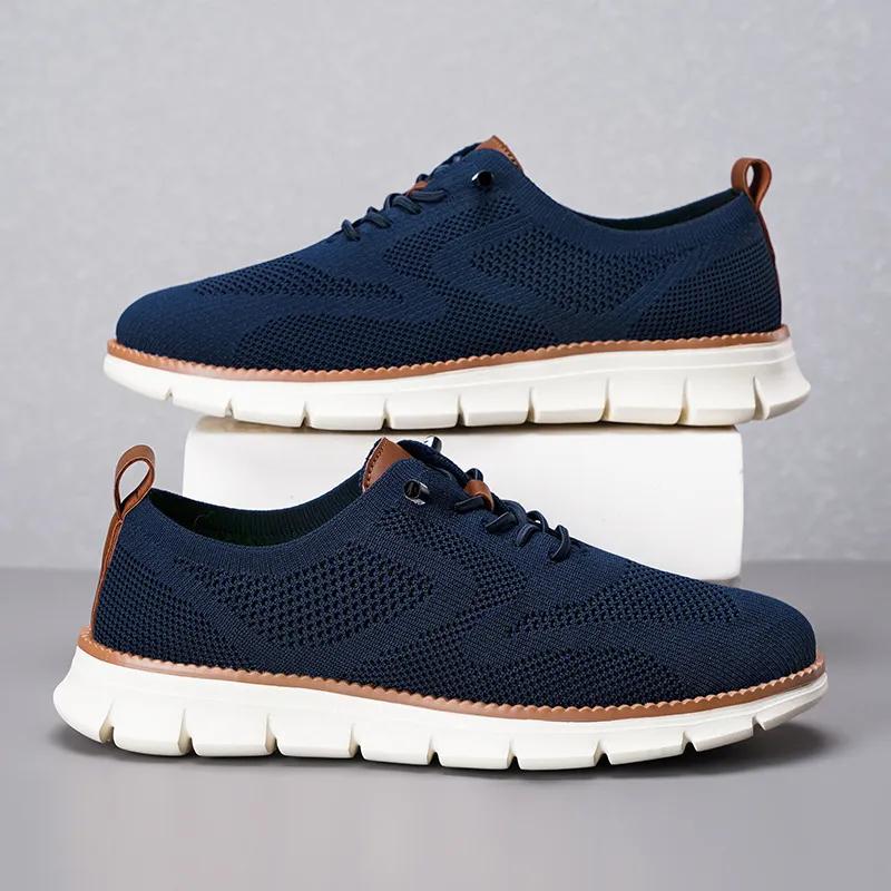 Klassische, atmungsaktive Herren-Freizeitschuhe mit Dämpfung, farblich abgesetztem Design, vielseitige Sneaker, leichte Schuhe