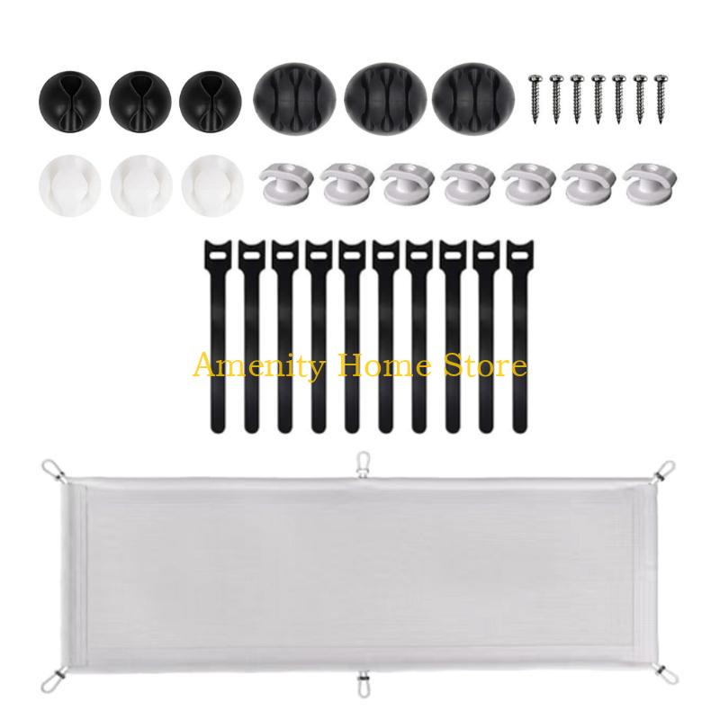 F26C Under Desk Cable Management Pocket Efficient Under Desk Wire Organizers Storage Holder for Secure and Neat Spaces