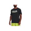 Under Armour Logo Print Crew Neck Sports Short Sleeve T-Shirt Men Tops Black 1376845-001