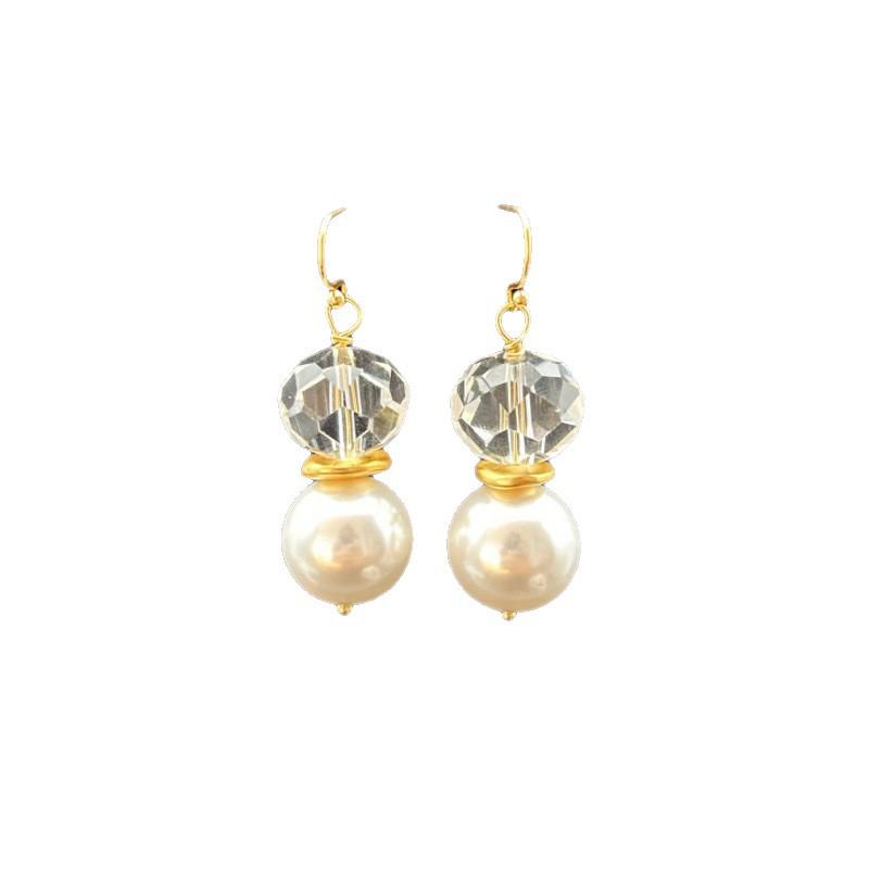 Style Exaggerated Glass Pearl Mixed Bead Necklace Earring Set Daily Versatile Temperament