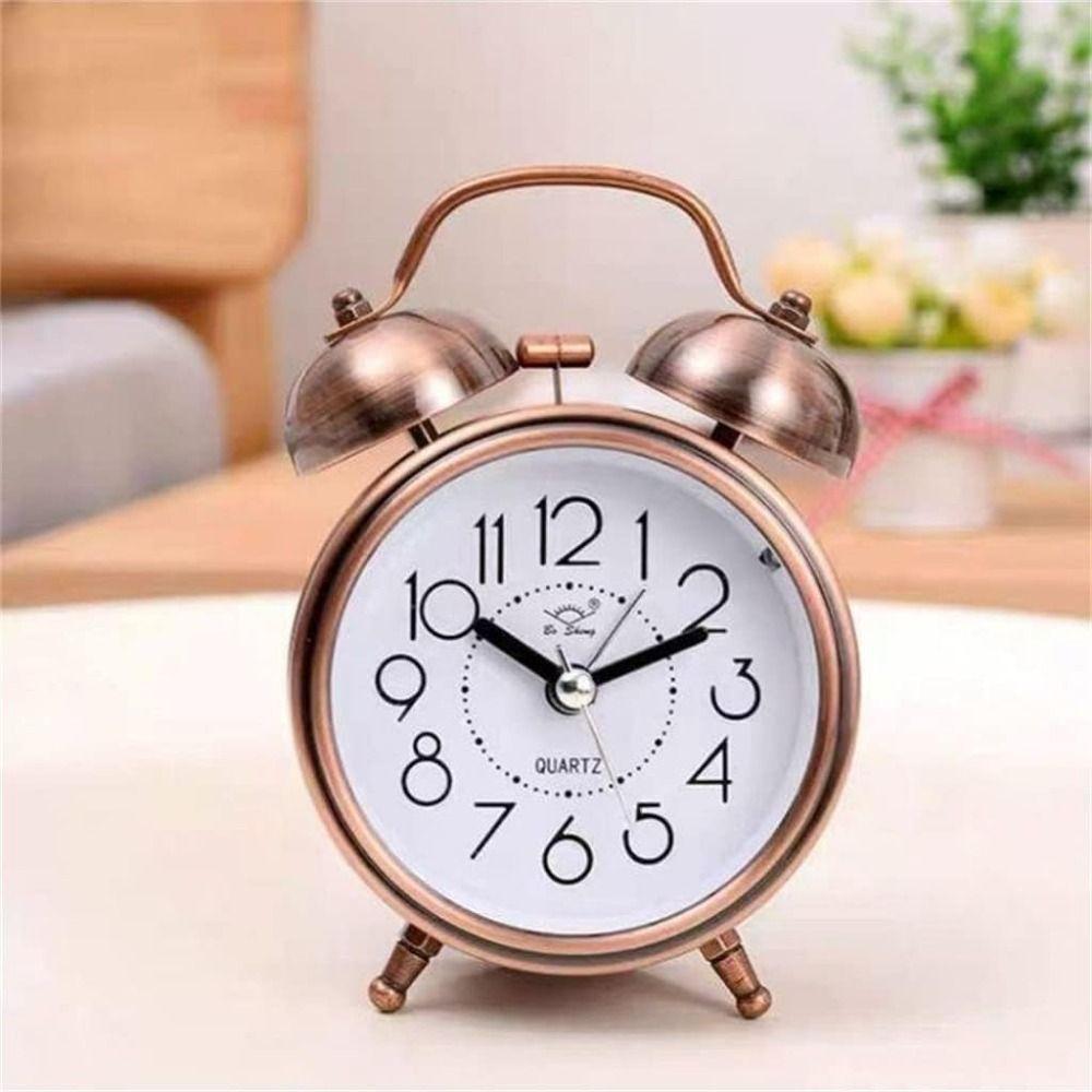 Super Loud Retro Alarm Clock Mute Type Bell Alarm Clock Novelty Silent Table Clock  Room Decoration