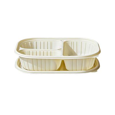 Eco-Friendly Corn Starch 3-Compartment Takeout Containers