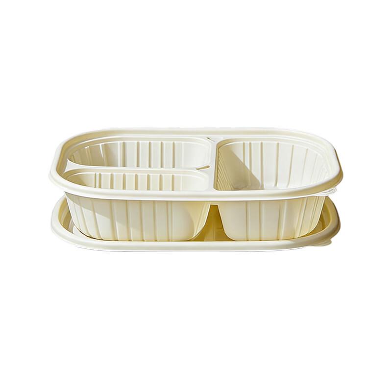 Eco-Friendly Corn Starch 3-Compartment Takeout Containers 1200ml