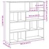 Bookshelf Room Divider with Vintage Wood Look 105 x 24 x 102 cm