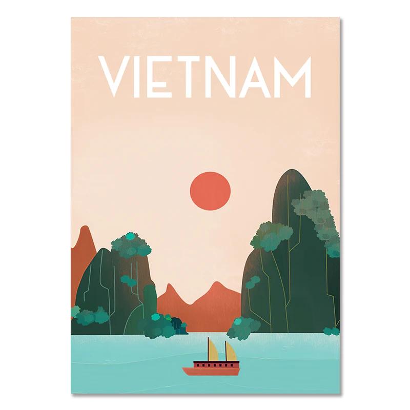 Morocco Landscape Poster Paris New York City Travel Canvas Painting Modern Wall Art Modular Print Pictures Aisle Home Decoration