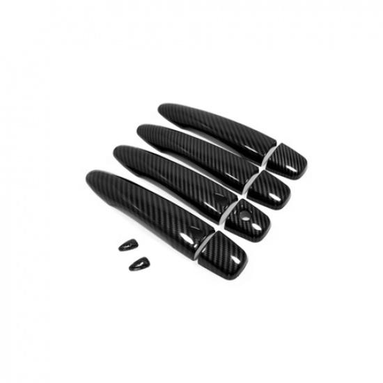 Carbon Fiber Car Side Door Handles Cover Trim For Nissan Versa -2025