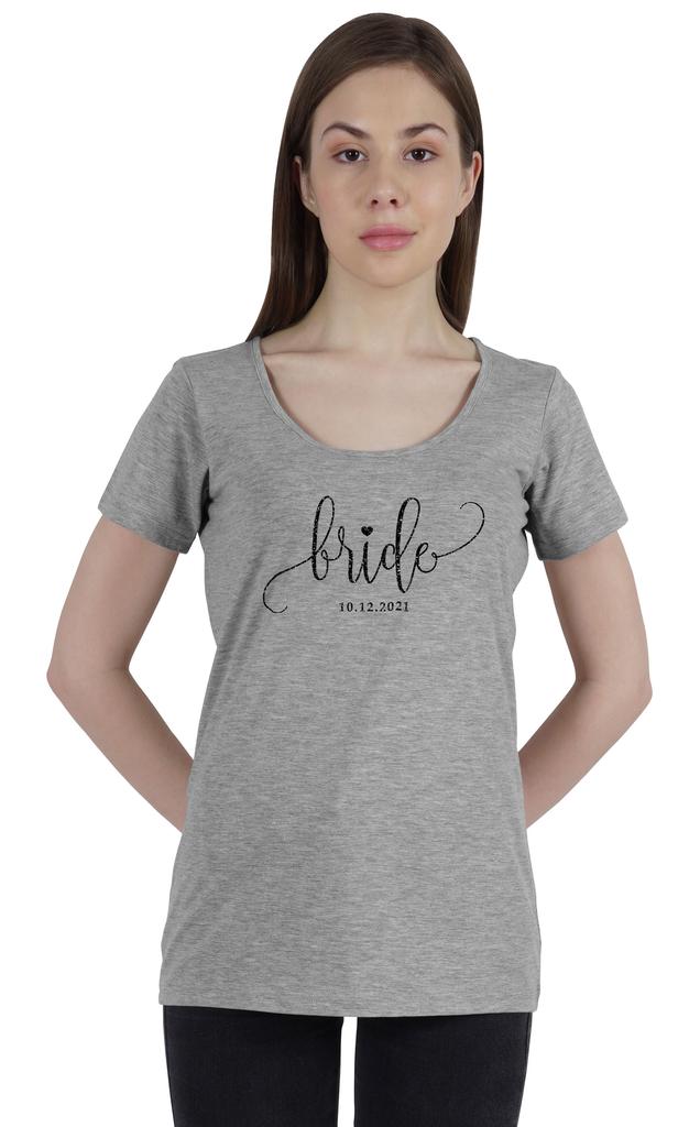 Inkdotpot Personalized Womens Tshirt Top Bride Wedding Announcement Shirt-1N