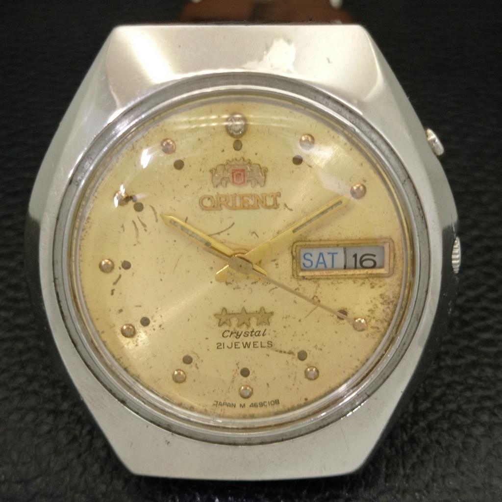 USED JAPAN ORIENT CRYSTAL 46943 AUTOMATIC MENS ORIGINAL DIAL WATCH a432880-2 R113-a432880