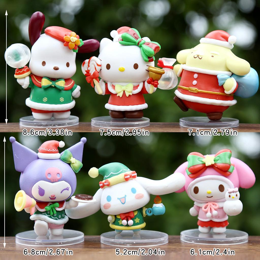 Hello Kitty Kuromi My Melody Christmas Themed Mini Model Desktop Decor Ornament For Holiday Gift And Collectible