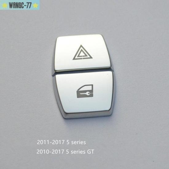 For BMW 5 Series F10 F07 Car Warning Lamp Button Cover Trim Chrome ABS Decals