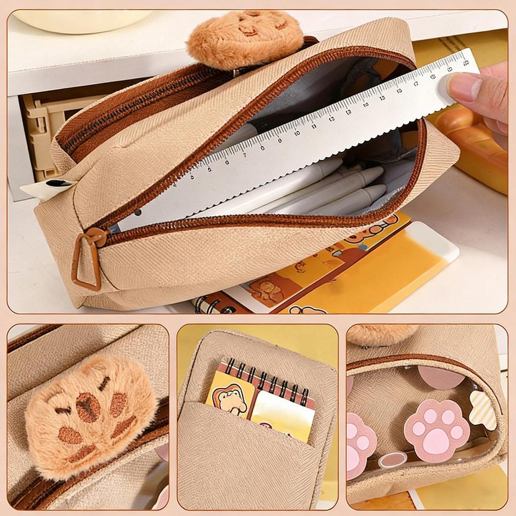 Pencil Bag Pen Storage Bag Cartoon Cute Pencil Pouch Large Capacity Animal Pencil Organizer Case for Office Students Organizer