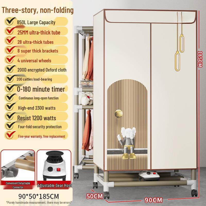 Foldable Three-Layer Clothes Dryer for Home or Dorm Use