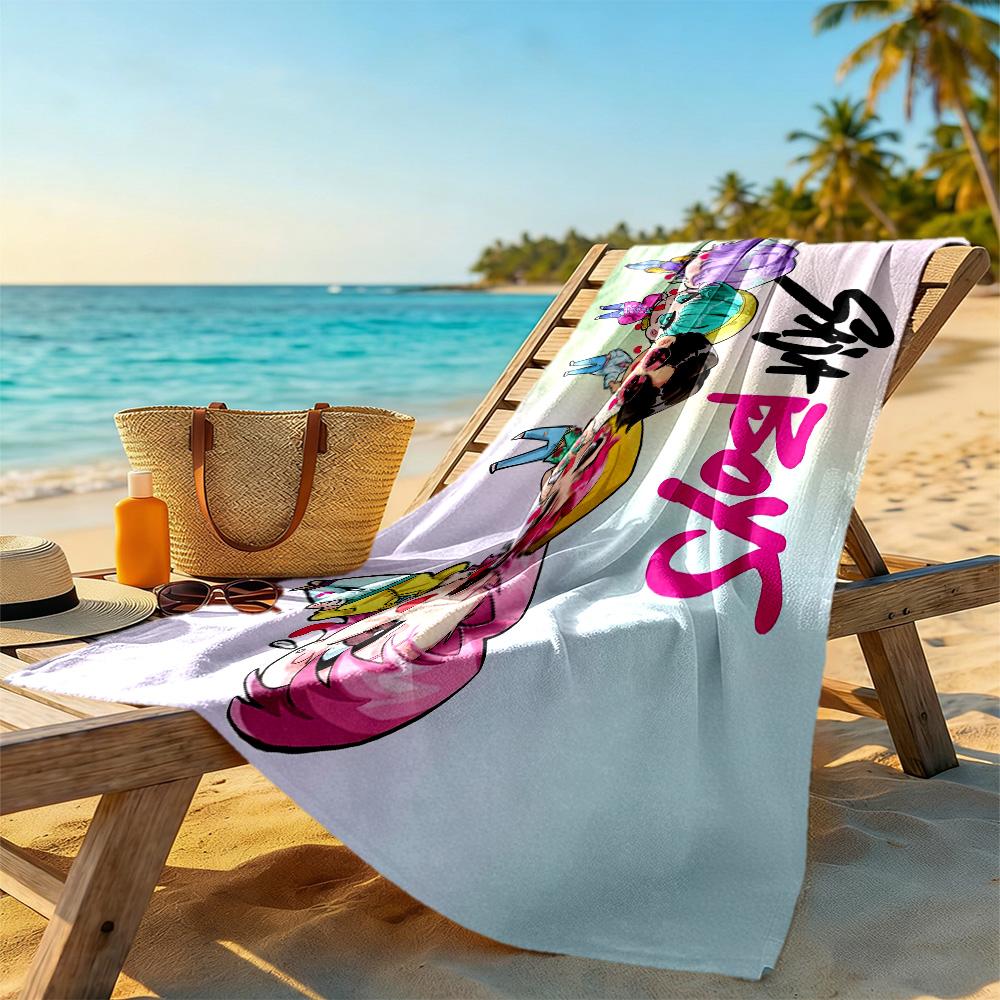 Demon Hunter Girls 1 Beach Towel Soft Durable Quick-Dry Comfortable Lightweight Portable for Swimming,Beach,Camping, Travel
