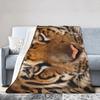 Tiger Print Flannel Blanket Comfortable Soft Flannel Blanket Animal 3D High Definition Print Home Blanket