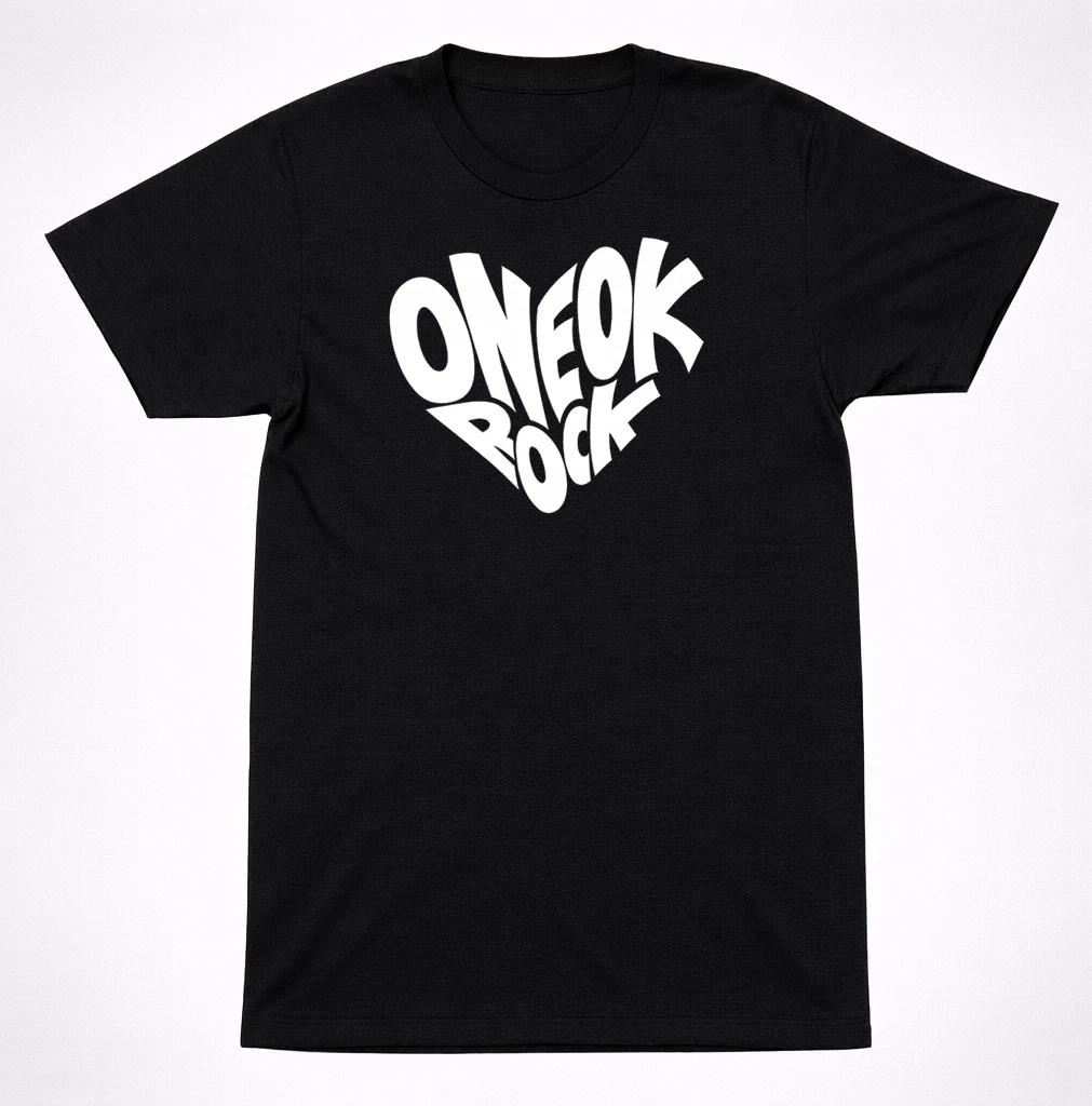One Ok Rock Red White Logo Shirt Japanese Rock Band Black Graphic Shirt S