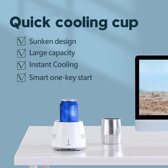 Portable Mini Electric Drink Cooler Cup Car Home Summer Instant Cooling Freezer