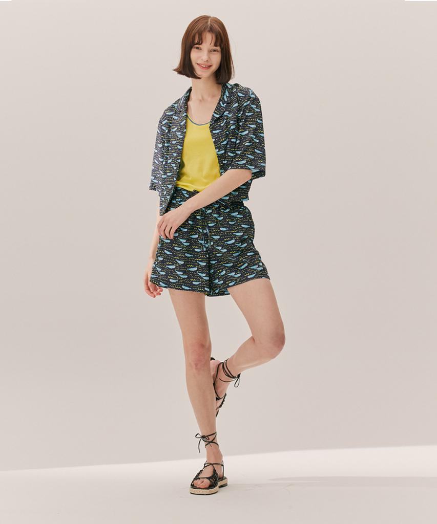 CETU Elastic Waist Shorts Navy