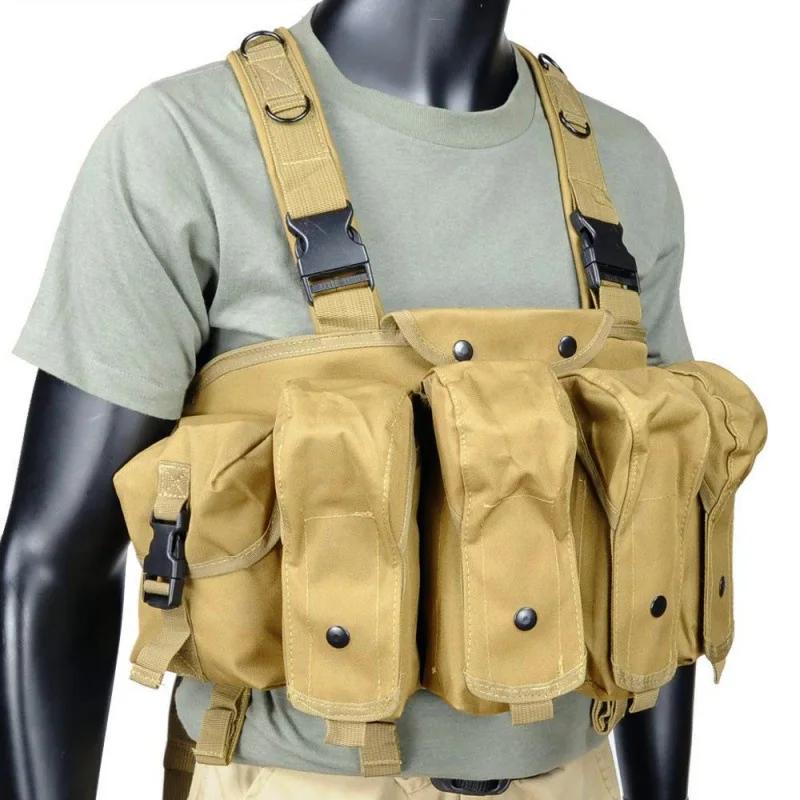 AK Chest Rig AK 47 Molle Magazine Carrier Pouch Outdoor Sports Accessories Training Hunting Vest