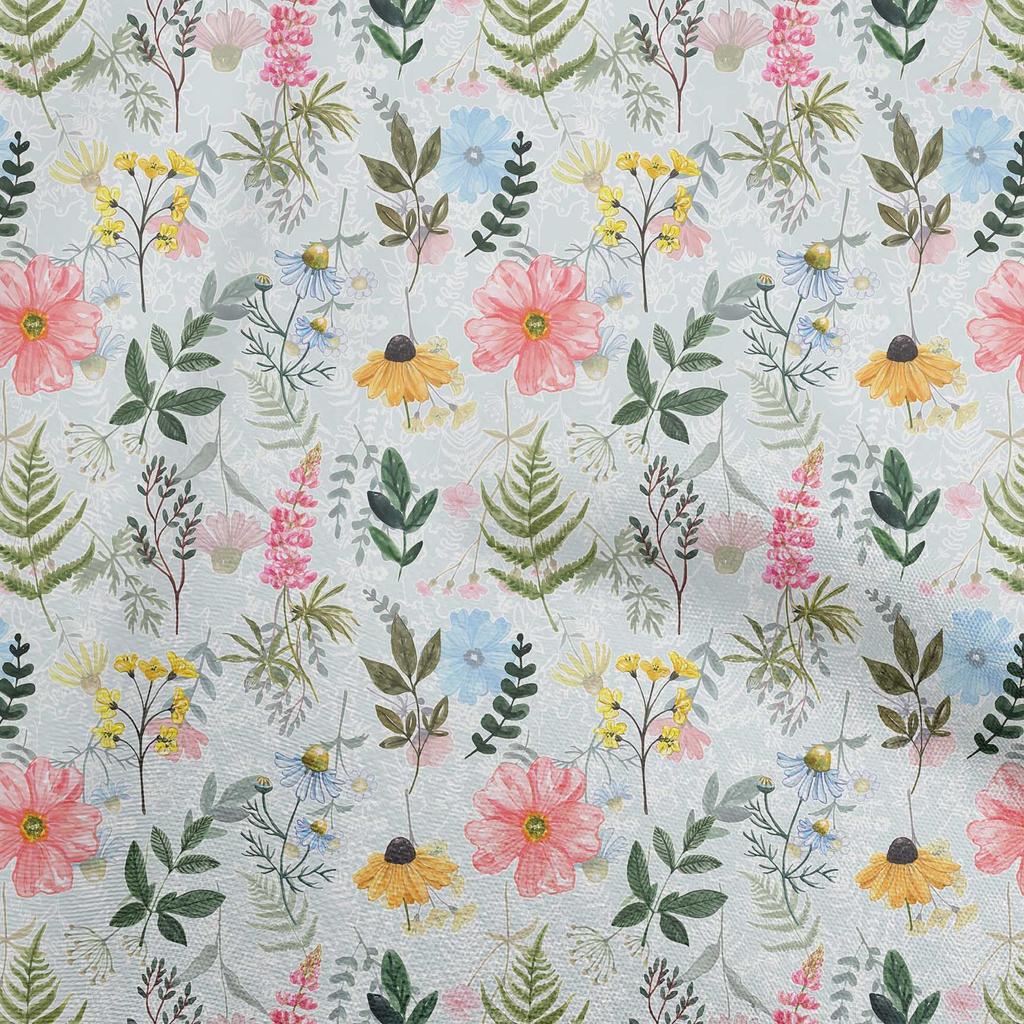 oneOone Cotton Flex Dusty Green Fabric Floral  Sewing Craft Projects Fabric Prints By Yard 40 Inch