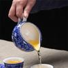 Chinese Kung Fu Tea Set, Blue and White Porcelain Teaware, Ceramic Teapot, Teacups and Filter Set, Household Tea Drinkware