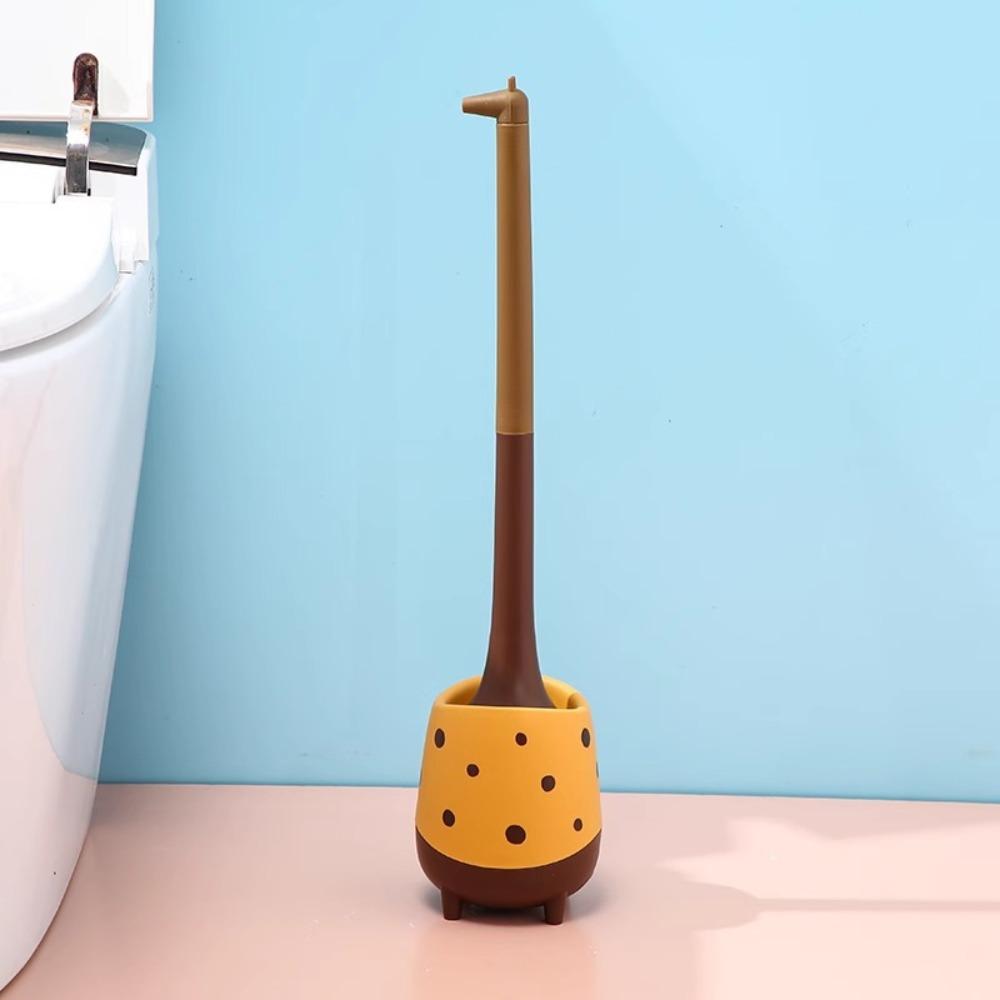 Giraffe Shape Long Handle Brush Cartoon Toilet Cleaning Brush Toilet Brush Home Cleaning