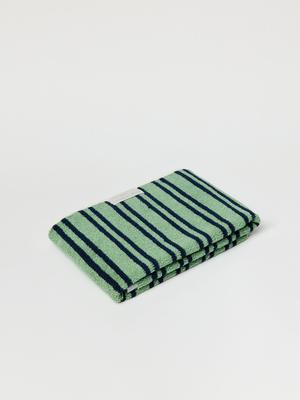 WOLA 1P Toalla Cruzada Reversible Verde Azul Marino 210g