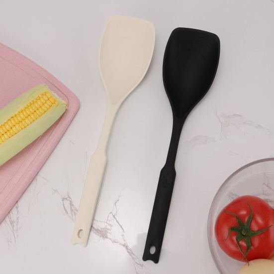 Silicone Cooking Spoon with Deep Bowl And Measurement Mark for Mixing Serving Scooping Scraping Heat Resistant Kitchen Spatula for Non-Stick Cookware