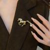 Chinese New Year Metal Horse Brooch Jewelry Accessories Animal Lapel Pins  New Year Gifts