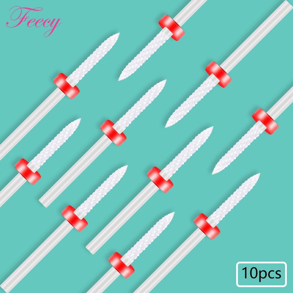 10PCS Milling Cutter For Manicure Set Ceramic Nail Drill Bits Cutters for Removing Gel Varnish Manicure Machine Accessories Mill