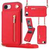 Portfel z zamkiem na ramię Skórzane etui do iPhone 16 Pro Max 16E 15 14 Plus 13 12 11 X XR XS Uchwyt na karty Pasek na szyję Pokrowiec z podstawką