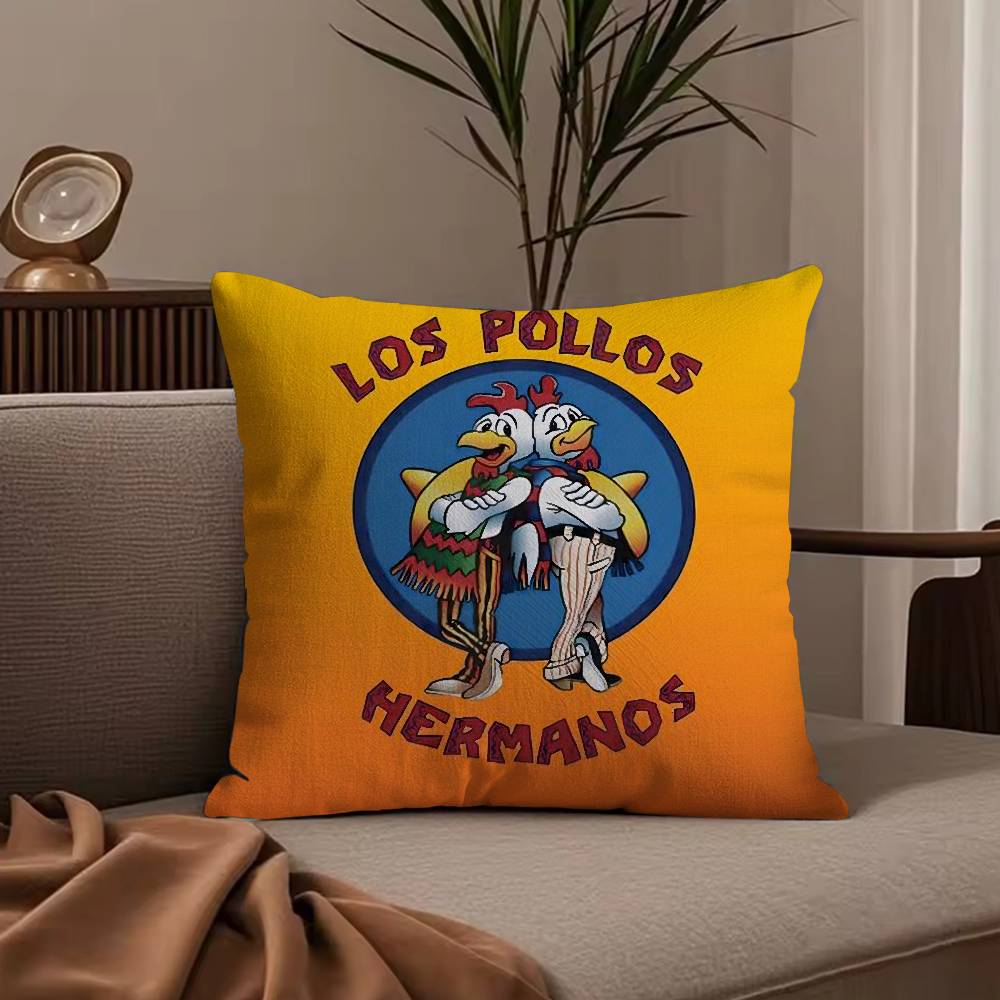 

L-Los Pollos Hermanos Pillow Case Anti-dustmite Pillowcase Invisible zipper silky short plush Sofa cushion cover 30cmx30cm