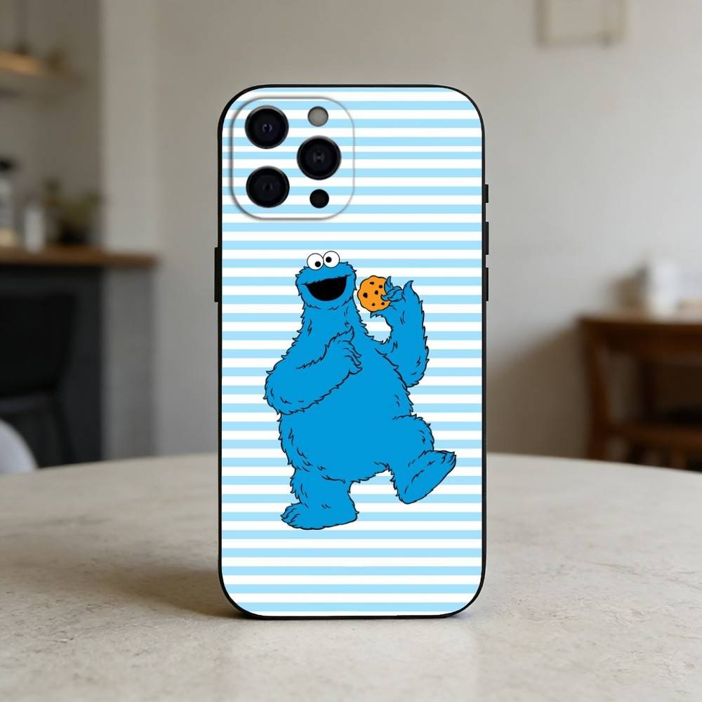 C-Cookie-M-Monster-R Funny Phone Case For iPhone 17,16,15,14,13,12,11 Plus,Pro,Max,Mini Silicone black Soft Cover