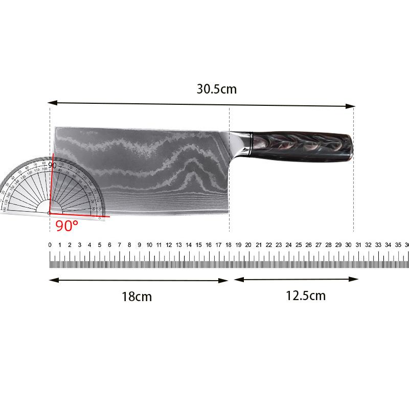 7 Inch Chinese Chef Knife 67-layers Damascus VG10 Steel Blade Cleaver Meat Slicing Vegetables Kitchen Sharp Knife Resin Handle