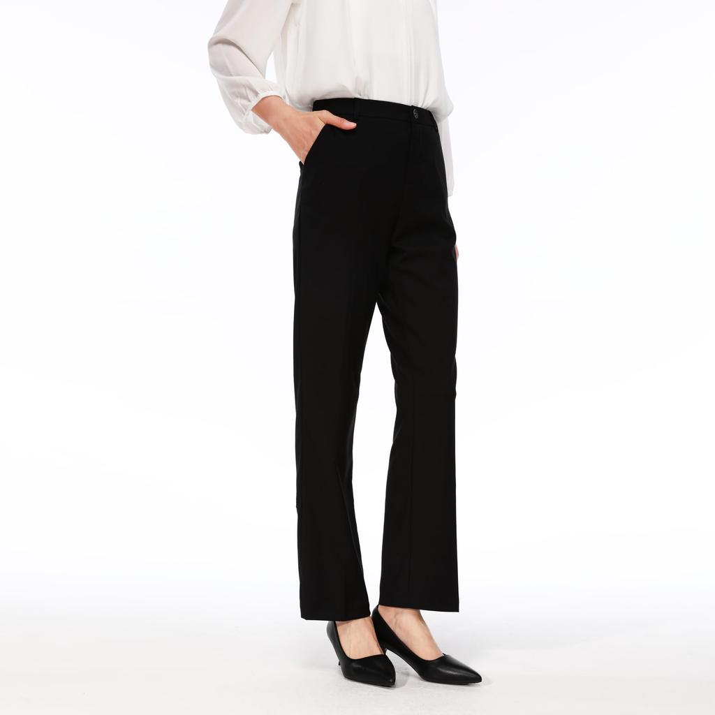Long Tapered Straight Cropped Perfect for and Office Plus Sizes Single Commuting [ByFshow] Women's Pants, Black, Leg, Length, Work, Suits, Wear,