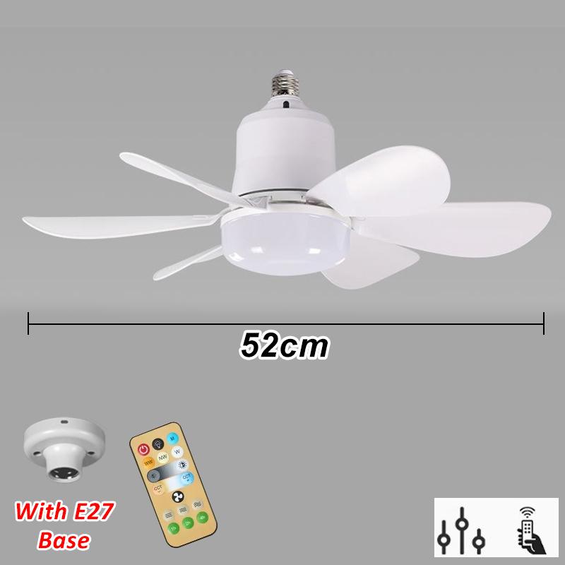 42/52cm Silent Ceiling Fan Lamp Remote Control LED 3 Colors Light Dimmable Bedroom Office Indoor 6 Blades Ceiling Fans Lighting